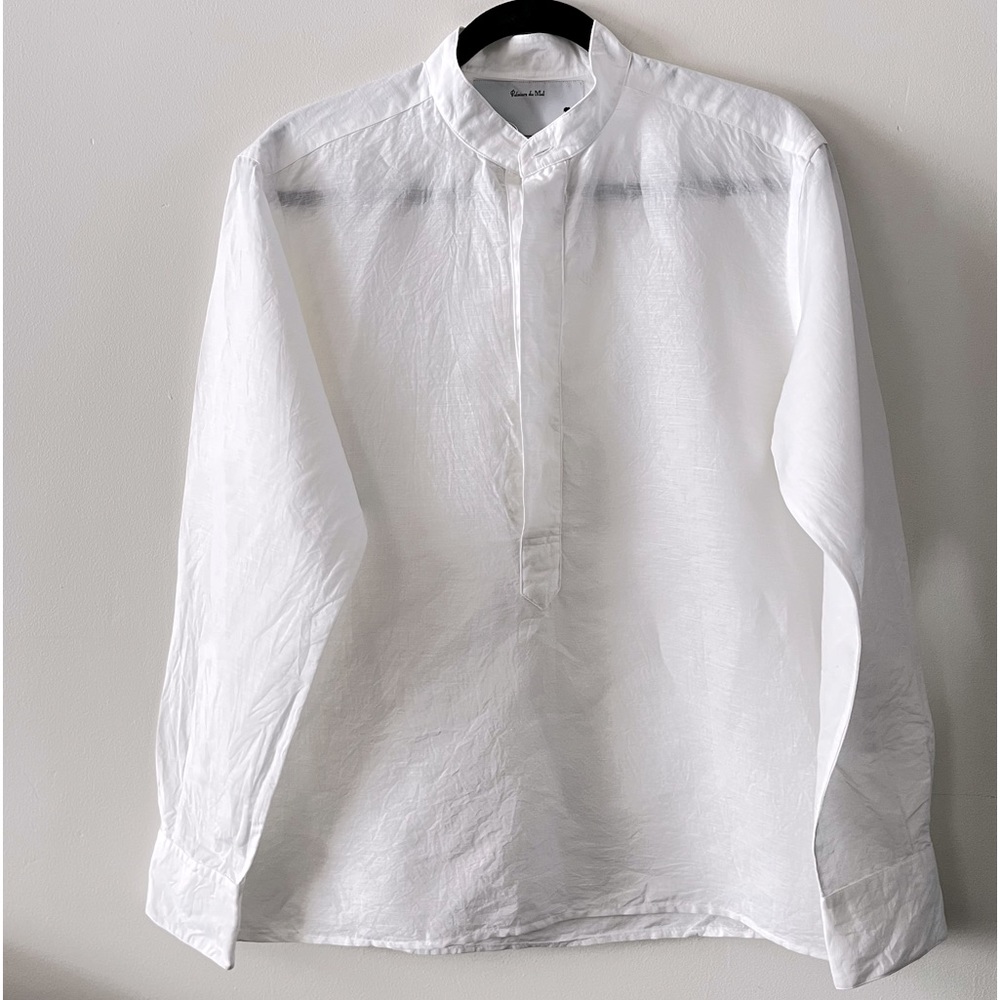 Palmiers du Mal Mens Long Sleeve Blouse, White Size M